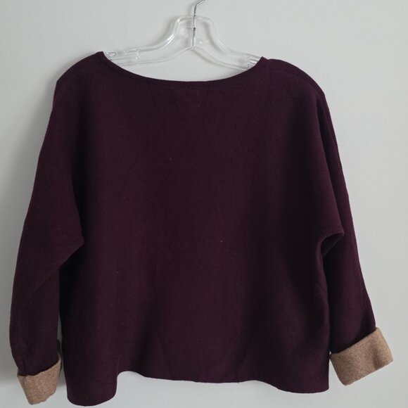 *SOLD* MASSIMO DUTTI | Cotton Cashmere Sweater Burgundy Red Sz S - Picture 2 of 5